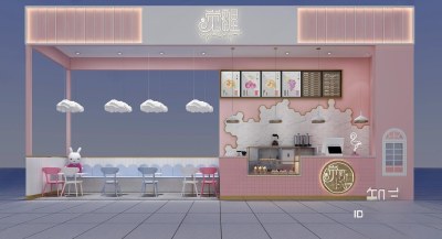北欧网红奶茶店3D模型下载
